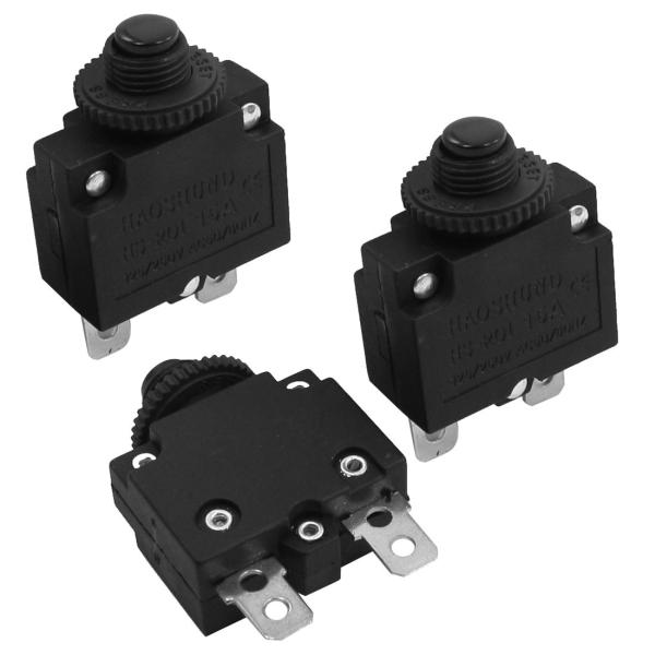 uxcell 過負荷プロテクター AC 125V / 250V 15A 2ピンリセットサーキットブレ...