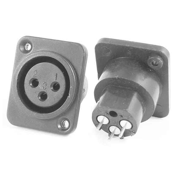 uxcell XLRパネルマウントソケット XLR 3ピンメス 30 x 25 x 25mm