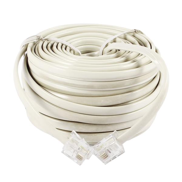 uxcell RJ11延長コードケーブル 15M 6P4C 電話延長ケーブル電話回線ワイヤー 標準プ...