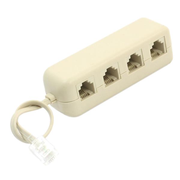 uxcell RJ11 6P4C 〜 6P4C 4ウェイ電話線スプリッタ RJ 11 プラグ ジャッ...