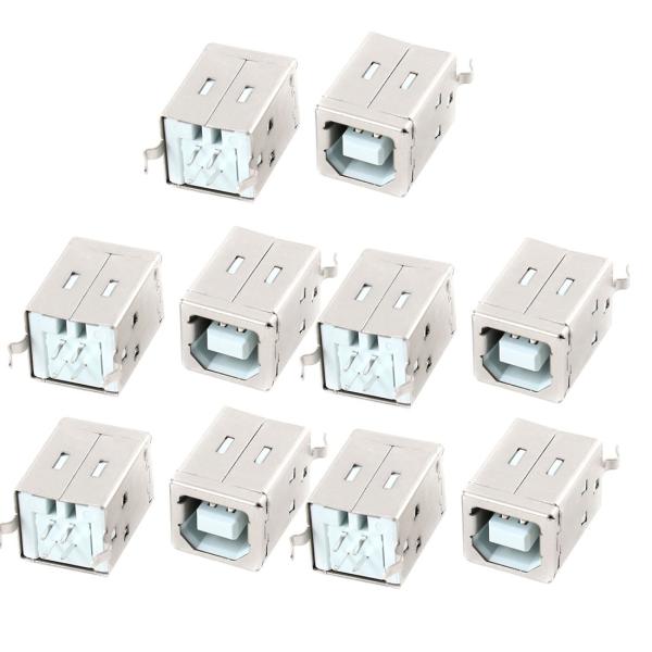 uxcell USB 2.0タイプ Bソケットジャック 4ピン180度メスコネクタ 10個入り