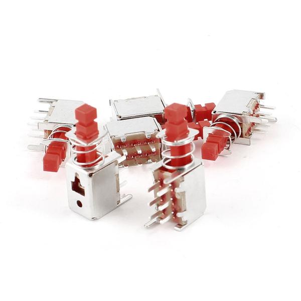 uxcell 押しボタンスイッチ ミニ ロックなし DPDT 13 x 8 x 25mm 6個
