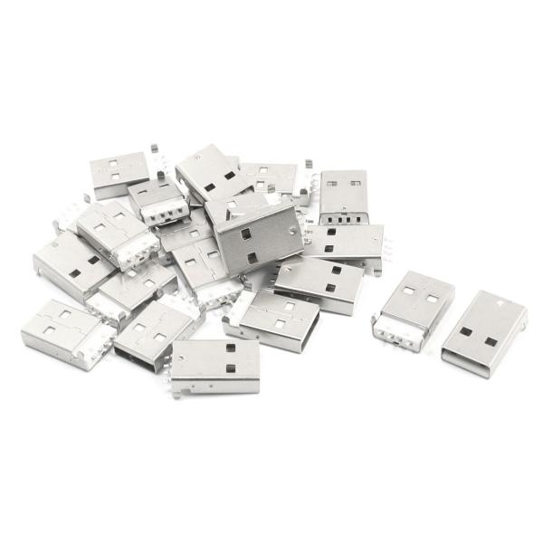 uxcell USBジャック USB-PCB SMD ソケット プリント基板 コネクタ 金属 電子部...