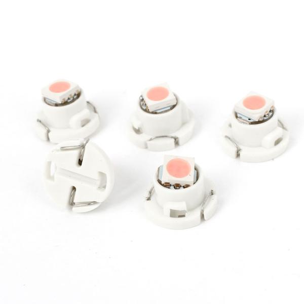 uxcell 車用LEDライト T4.7ソケットタイプ 12V ピンク 5050LED 5個入り
