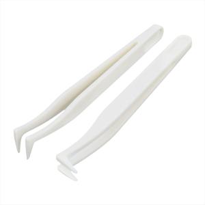 uxcell 静電気防止ピンセット プラスチックピンセットベントヒント