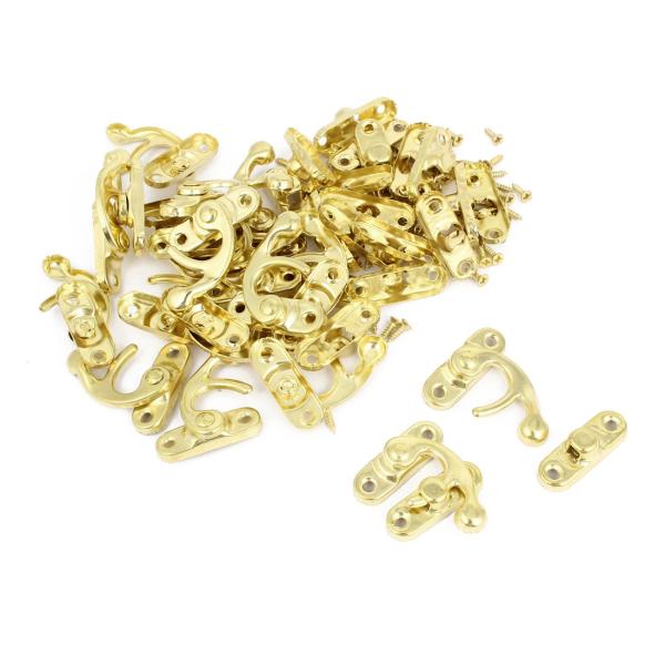 uxcell ボックスラッチ ラッチフック アンティーク ゴールドトーン 36mm 20個 ネジ 装...