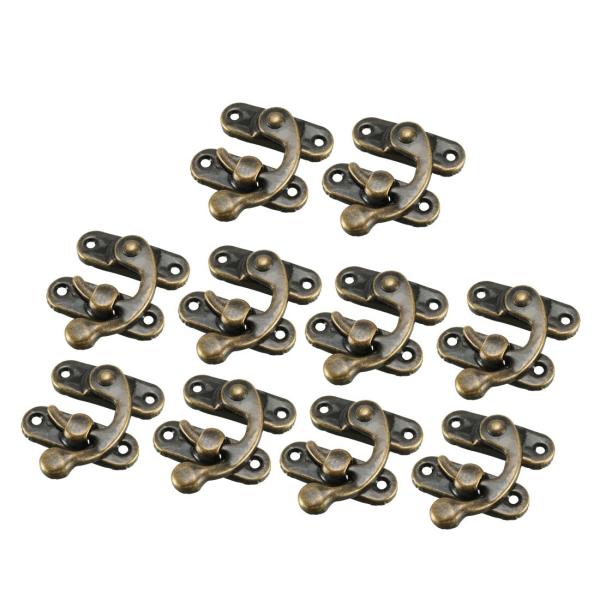 uxcell ボックスラッチ アンティーク ボックス 左側のラッチ ウッド ボックス 装飾 ブロンズ...