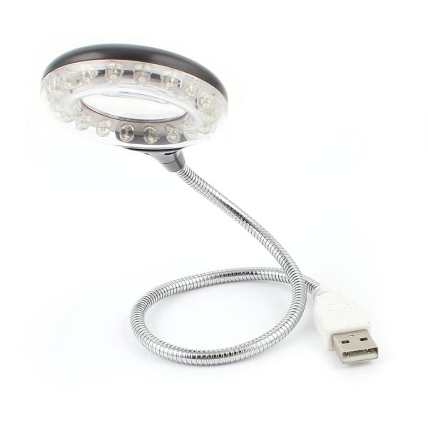 uxcell USBランプ　USBライト　拡大鏡付　18 LED　ホワイト　USB DC 5V