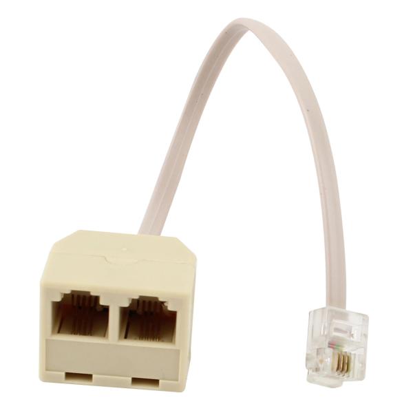 uxcell モジュラーコネクタ　6P4C RJ11オス-デュアルメススプリッタコネクタプラグ　電話...