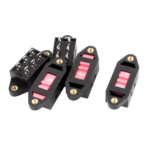 uxcell スライドスイッチ　AC　110V-220V　6ピン　DPDT　5個入
