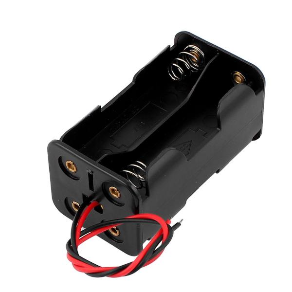uxcell 電池ホルダー 電池ケース ブラック デュアルサイド 2つのワイヤー 4x1.5V 単3...