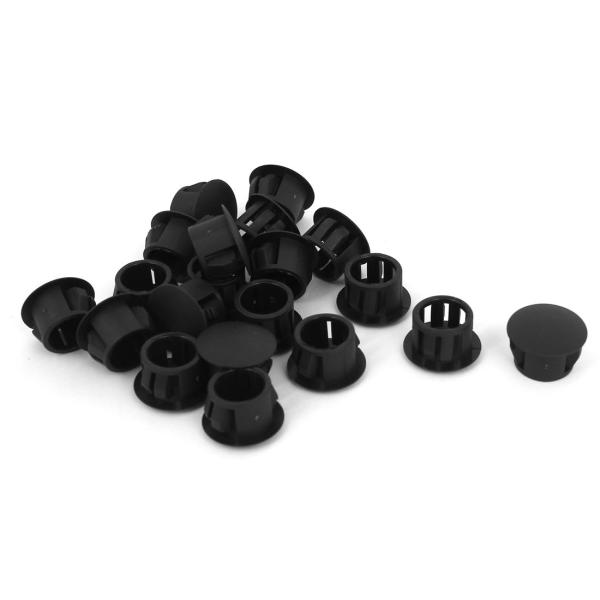 uxcell ホールプラグ ブラック プラスチック 丸いヘッド スナップインの実装 パネル 13mm...