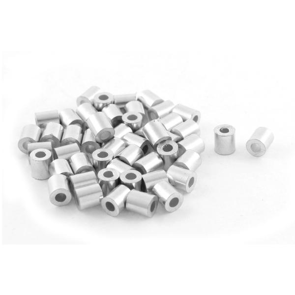 uxcell アルミスリーブ ワイヤーロープスリーブ ケーブルコネクタ 継手 2mm 50個