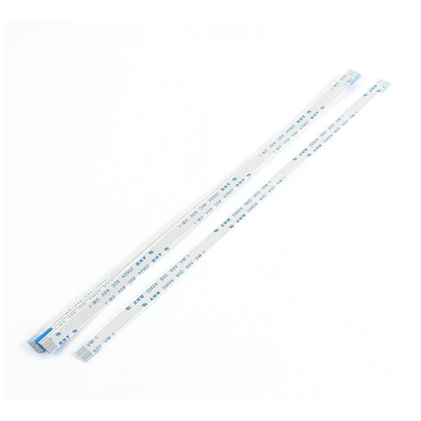 uxcell 柔軟フラットケーブル　データケーブル　200 x 5mm　ホワイト　10本入 5ピン　...