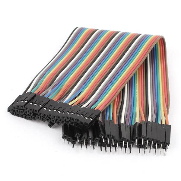 uxcell ジャンプワイヤー ジャンパーワイヤー リボンフラットケーブル 40ピン オス-メス 2...