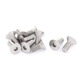 uxcell 皿ボルト ネジボルト 六角穴付きボルト 皿フラットヘッド 304ステンレス鋼 M8×20mm 10個