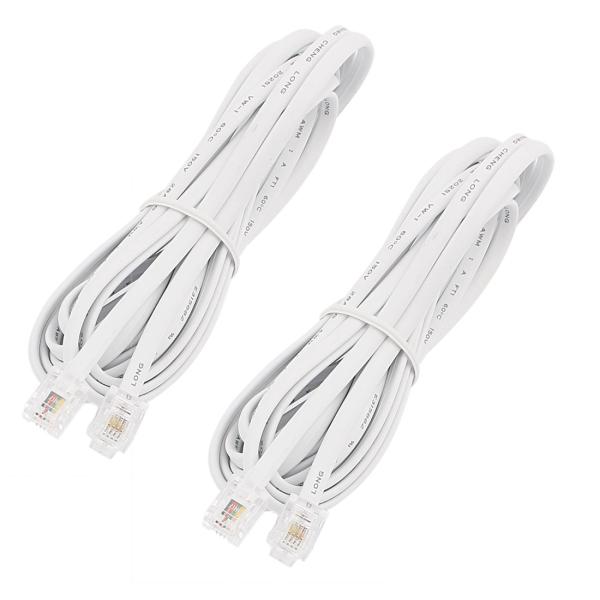 uxcell 6P4C RJ11 電話延長ケーブル 3 m モジュラーケーブル 固定電話 ファ ック...