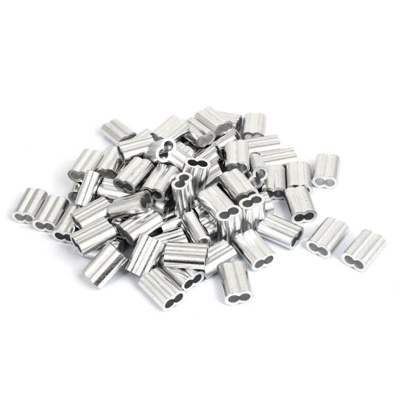 uxcell アルミスリーブ スリーブ クランプ アルミニウム シルバートーン 80個