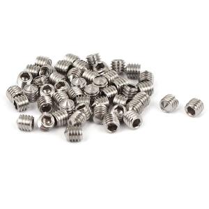 uxcell 六角穴付きボルト 円錐形　グラブねじ　セット　シルバー　M3 x 3 mm　50個入り