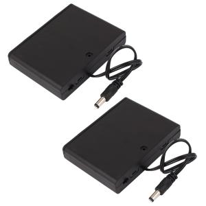 uxcell 電池ホルダー 単3電池ケース 2.1mm x 5.5mmDC電源プラグ