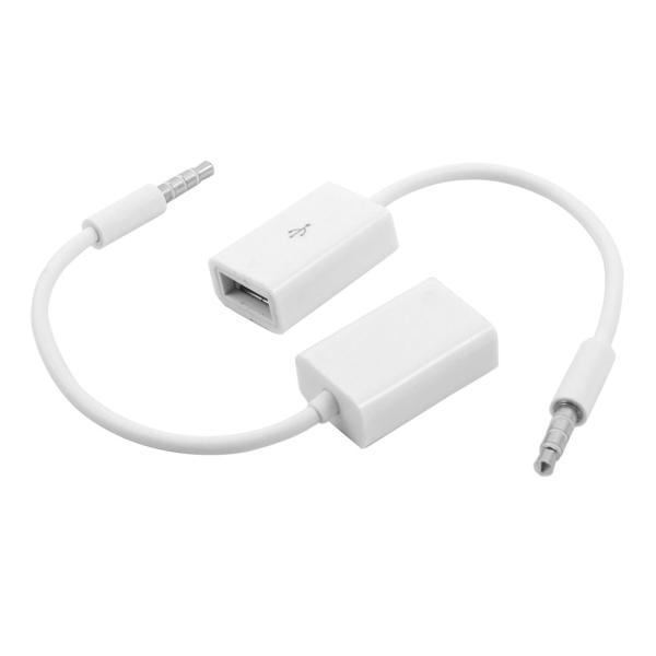 uxcell USB3.5mmマレケーブルへ プラスチック 金属 10cm USB 2.0 メス-マ...