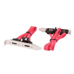 uxcell eSATA-SATA アダプターケーブル 電気ワイヤ ダブルポート シリアルATAケーブル eSATAブラケット 2個入り