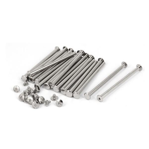 uxcell バインディングスクリュー M5 x 80mm 金属 シルバートーン シカゴバインディン...