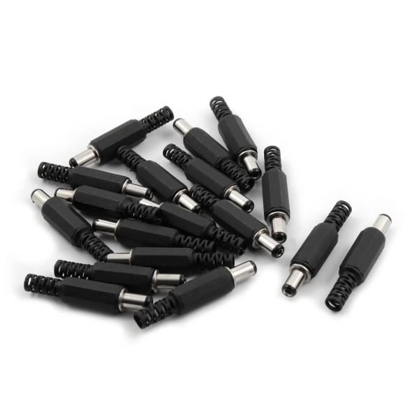 uxcell DCオスコネクター プラスチック製 ブラック 2.1 x 5.5mm 18個入り
