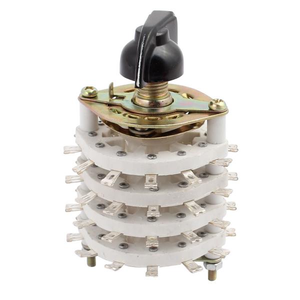 uxcell ロータリースイッチ チャネルセレクタ 4デッキ 4極 11ポジション キャップ付き K...