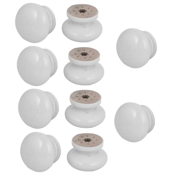 uxcell キッチンワードローブ引き出し 木材製 カーキ シングルホールハンドル 木製プルノブ 家...