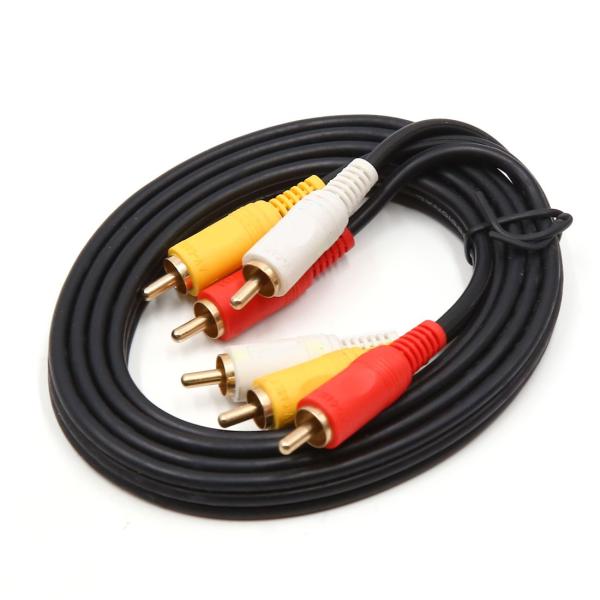 uxcell オーディオビデオケーブル 1.5m 3RCA - 3RCA オス 延長 コード イエロ...