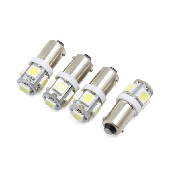 uxcell カーLEDライト プラスチック製 ホワイト 12V BA9S 5050 SMD 5 L...