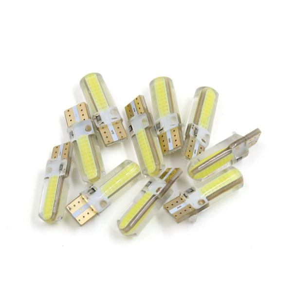uxcell T10 LEDバルブ 車用 LED電球 シリコーン ホワイト COB LED W5W ...