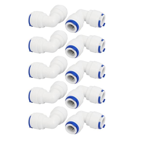 uxcell プッシュフィットチューブクイックコネクト エルボー RO水システム用 噴水用 10個入...