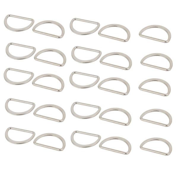 uxcell D溶接リング ジンク合金製リング 幅30mm シルバートーン 25個入