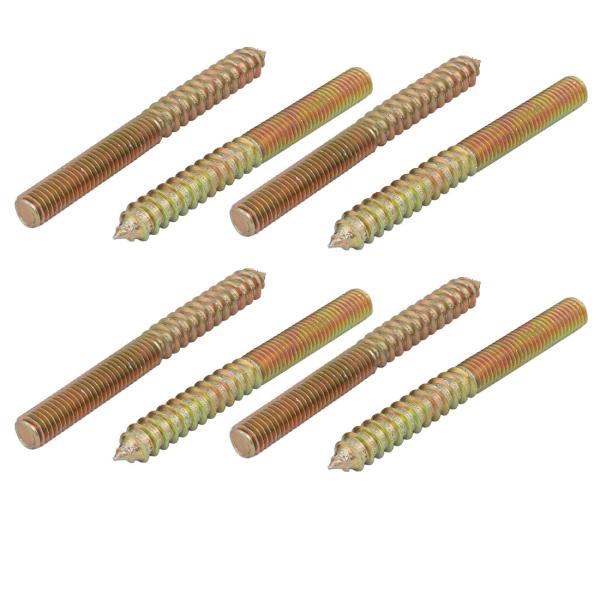 uxcell ハンガーボルト カーボンスチール 亜鉛メッキ M8x80mm 真鍮トーン 8個入り