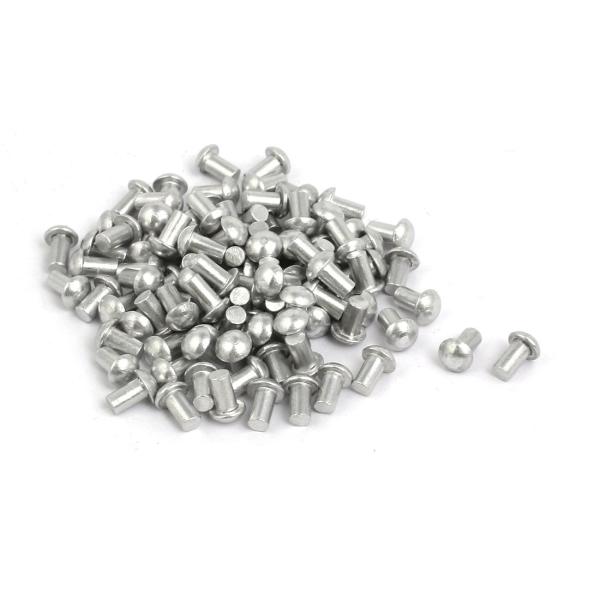 uxcell ソリッドリベット M3x5mm アルミニウム材質 シルバートーン ラウンドヘッド 10...