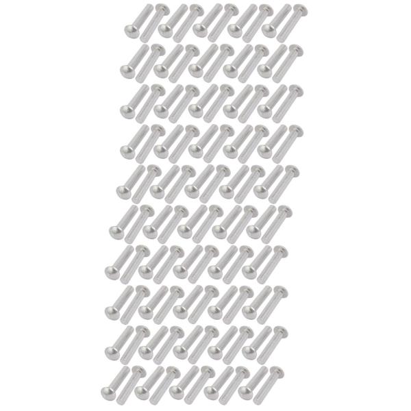 uxcell ソリッドリベット M5x25mm アルミニウム材質 シルバートーン ラウンドヘッド 1...