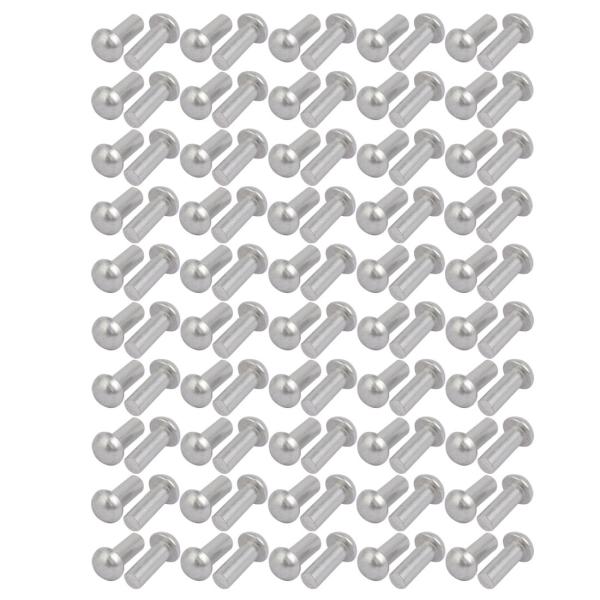 uxcell ソリッドリベット M6x16mm アルミニウム材質 シルバートーン ラウンドヘッド 1...