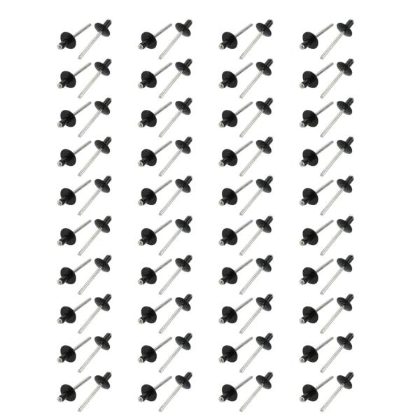 uxcell ブラインドリベット アルミ製 シルバートーン 4.8mm x 8mm 80個入り