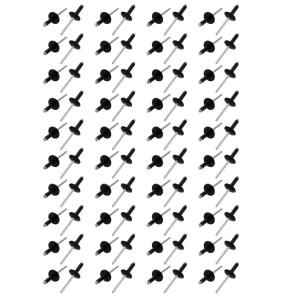 uxcell ブラインドリベット アルミ製 シルバートーン 4.8mm