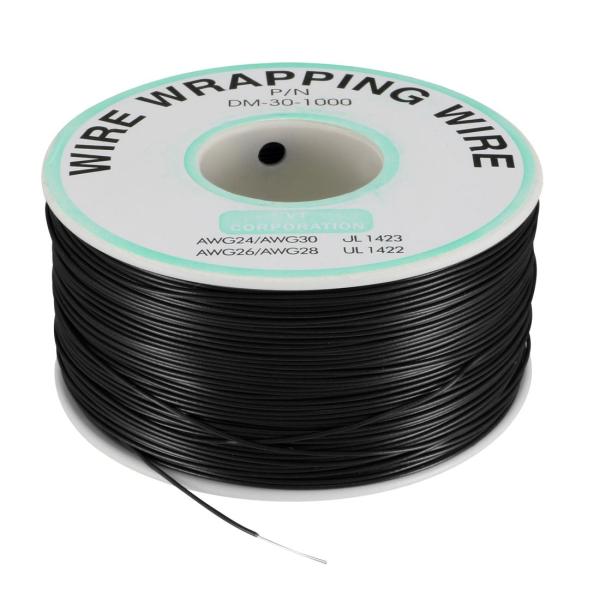 uxcell ラップワイヤ プラスチック製 ブラック P/N DM-30-1000 30 AWG