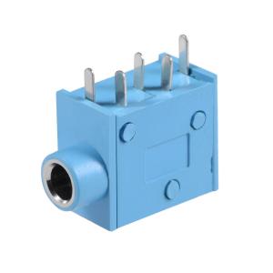 uxcell PCB実装用DCコネクタ 3.5mmソケット 5ピン ブルー PJ325