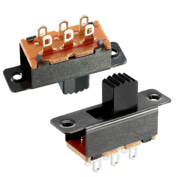 uxcell スライドスイッチ PCBパネルラッチング DPDT 2ポジション 6端子 6mm 10...