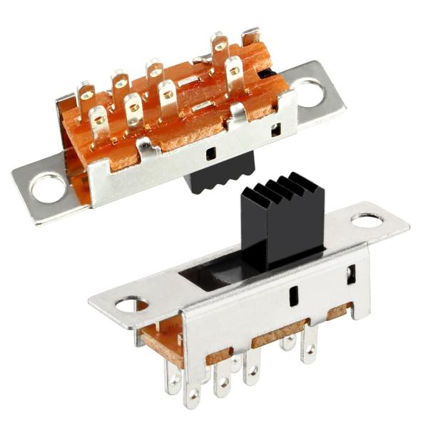 uxcell スライドスイッチ PCBパネルラッチング SPDT 8端子 3mm ホワイト 5枚入り