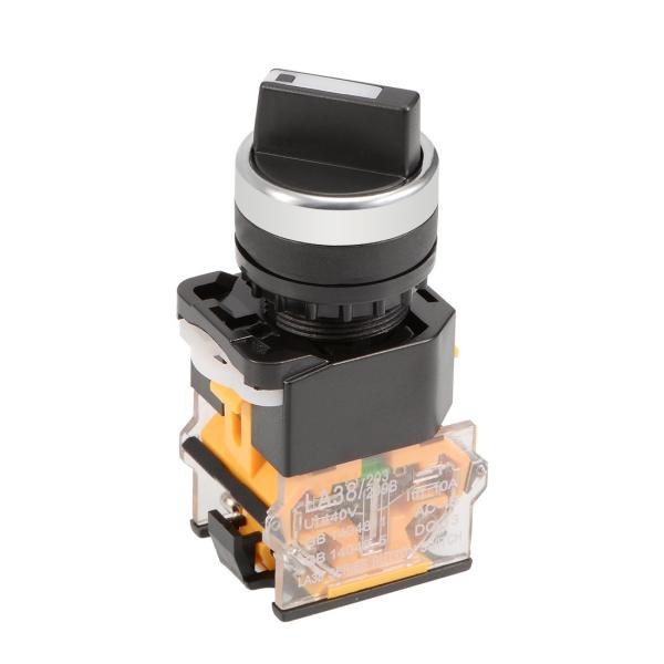 uxcell ロータリセレクタスイッチ ラッチング 2ポジション 440V 10A 22mm径 1 ...