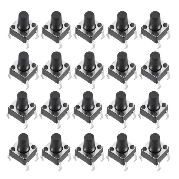 uxcell マイクロタクトスイッチ 押しボタンスイッチ 6x6x9mm DC12V 50mA 20...