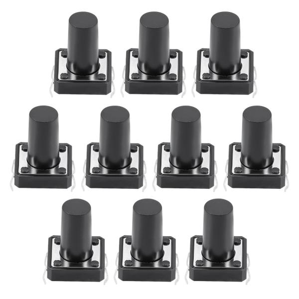 uxcell マイクロタクトスイッチ 押しボタンスイッチ DIP 12x12x15mm 10枚入り