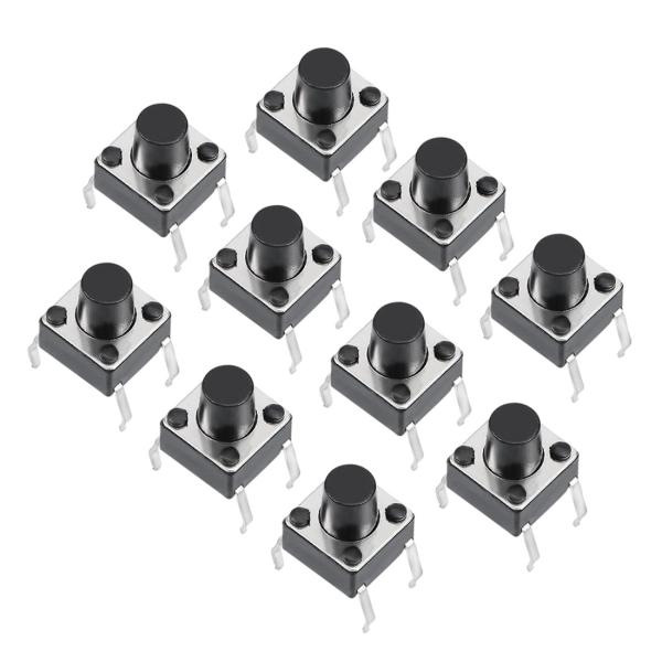uxcell マイクロタクトスイッチ 押しボタンスイッチ DIP 6x6x7mm 10枚入り
