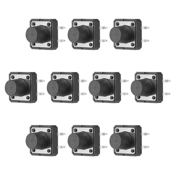 uxcell マイクロタクトスイッチ 押しボタンスイッチ DIP 12x12x9mm 4ピン 10枚...